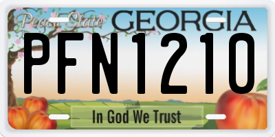 GA license plate PFN1210