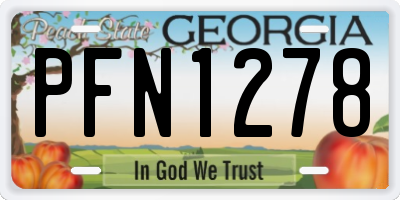 GA license plate PFN1278