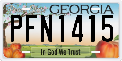 GA license plate PFN1415