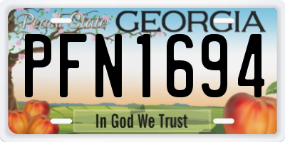 GA license plate PFN1694