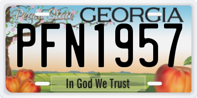 GA license plate PFN1957