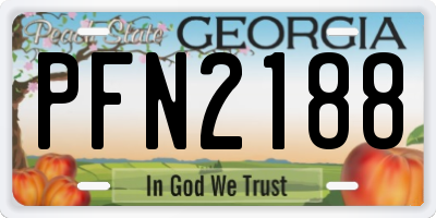GA license plate PFN2188