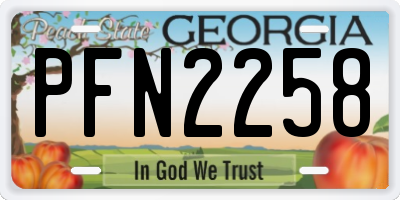 GA license plate PFN2258