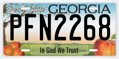 GA license plate PFN2268