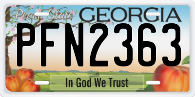 GA license plate PFN2363