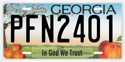 GA license plate PFN2401