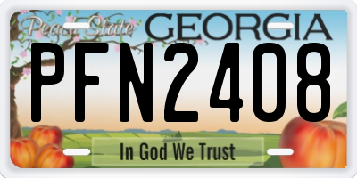GA license plate PFN2408