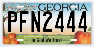GA license plate PFN2444