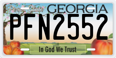 GA license plate PFN2552