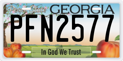 GA license plate PFN2577
