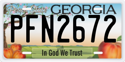 GA license plate PFN2672