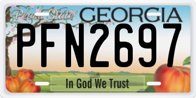 GA license plate PFN2697