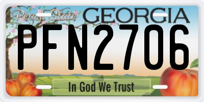 GA license plate PFN2706