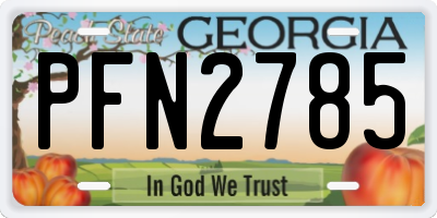 GA license plate PFN2785
