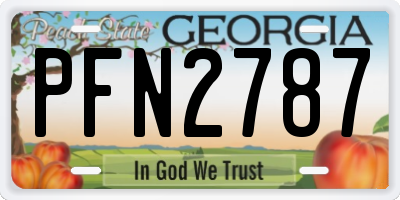 GA license plate PFN2787