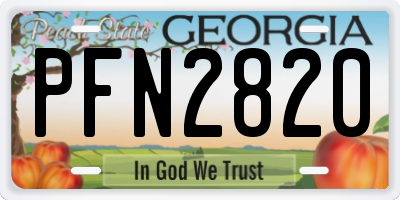 GA license plate PFN2820