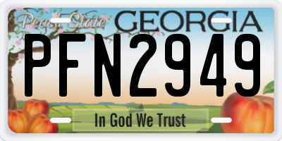GA license plate PFN2949