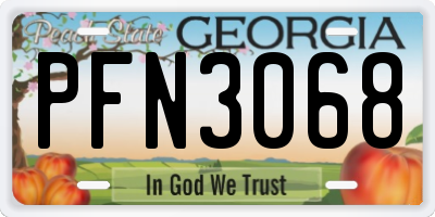 GA license plate PFN3068