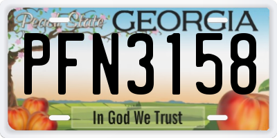 GA license plate PFN3158