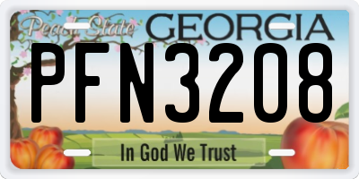 GA license plate PFN3208