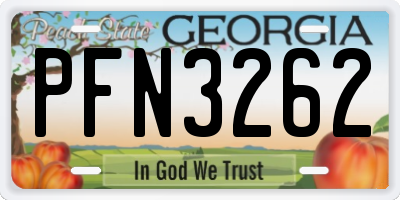 GA license plate PFN3262