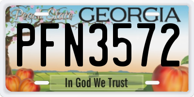 GA license plate PFN3572