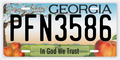 GA license plate PFN3586