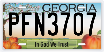 GA license plate PFN3707