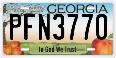 GA license plate PFN3770
