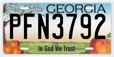 GA license plate PFN3792