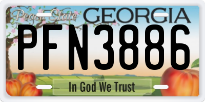 GA license plate PFN3886