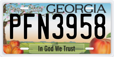 GA license plate PFN3958