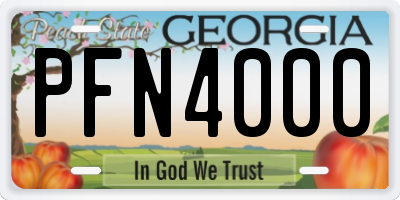 GA license plate PFN4000