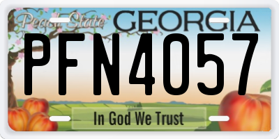 GA license plate PFN4057