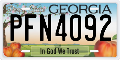 GA license plate PFN4092