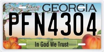 GA license plate PFN4304