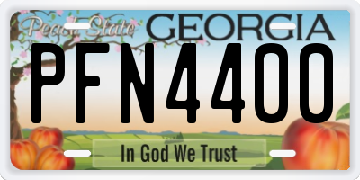 GA license plate PFN4400
