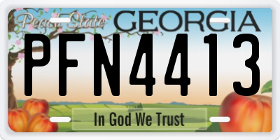 GA license plate PFN4413