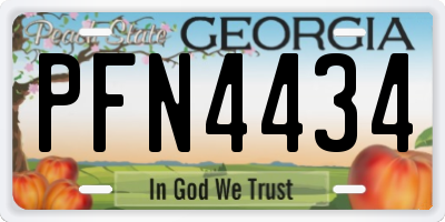 GA license plate PFN4434