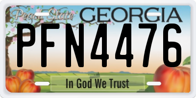 GA license plate PFN4476