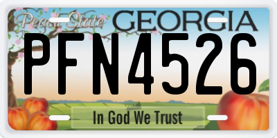 GA license plate PFN4526