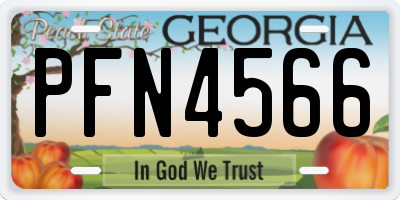 GA license plate PFN4566