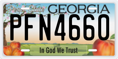 GA license plate PFN4660
