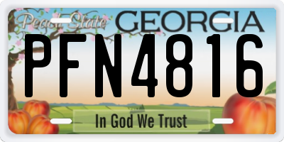 GA license plate PFN4816