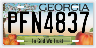 GA license plate PFN4837