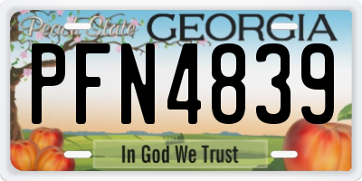 GA license plate PFN4839