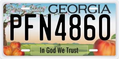 GA license plate PFN4860