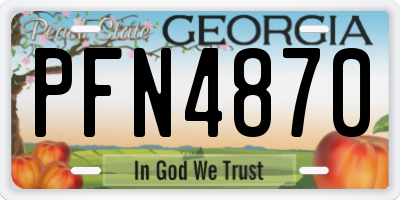 GA license plate PFN4870