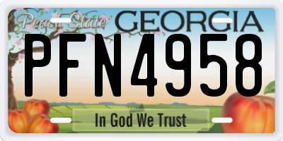 GA license plate PFN4958