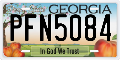 GA license plate PFN5084